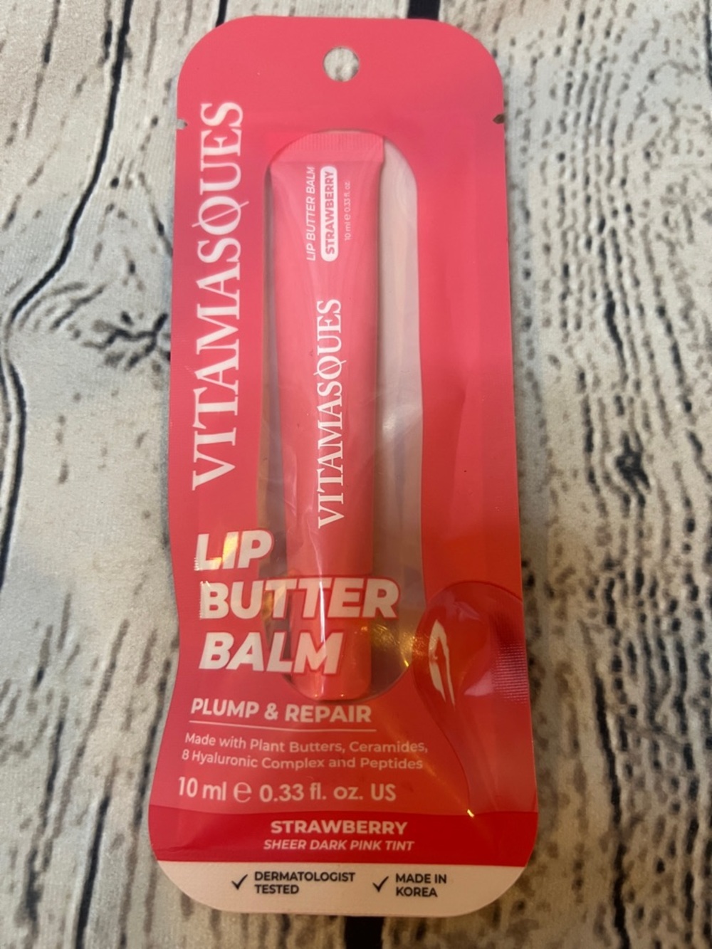 VITAMASQUES Strawberry Lip Butter Balm — Hydrating Pink Tint
